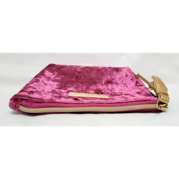 SeneGence Burgundy Purple Velvet Cosmetic Makeup Bag Gold Tassel Hardware Zipper - Picture 4 of 7